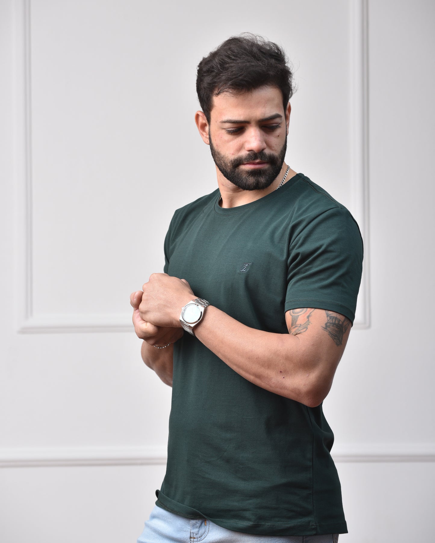 Camiseta Algodão Egípcio - Verde Militar