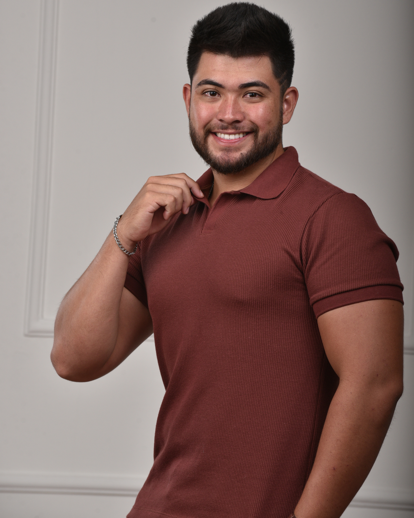 Camisa Polo Italiana em Tricot - Marrom