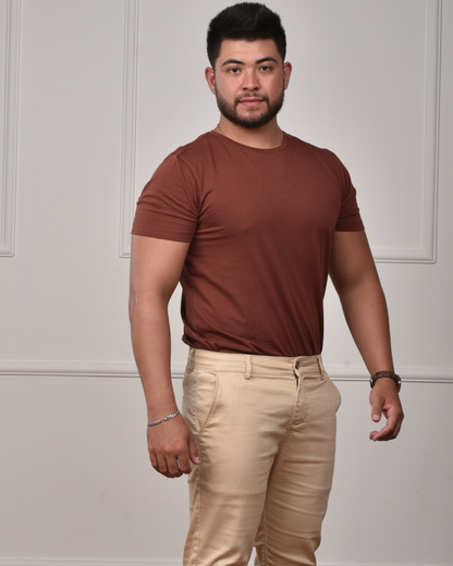 Camiseta Algodão Egípcio - Marrom