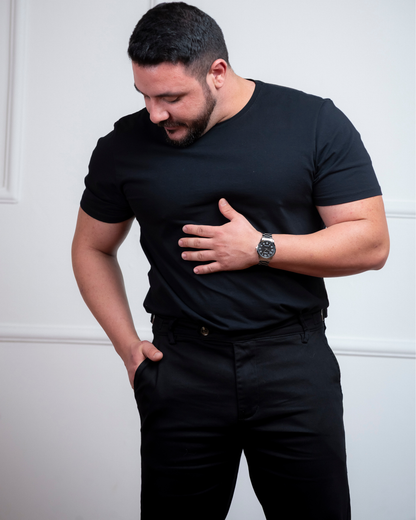 Calça de Alfaiataria Premium com Regulagem Lateral - Preta