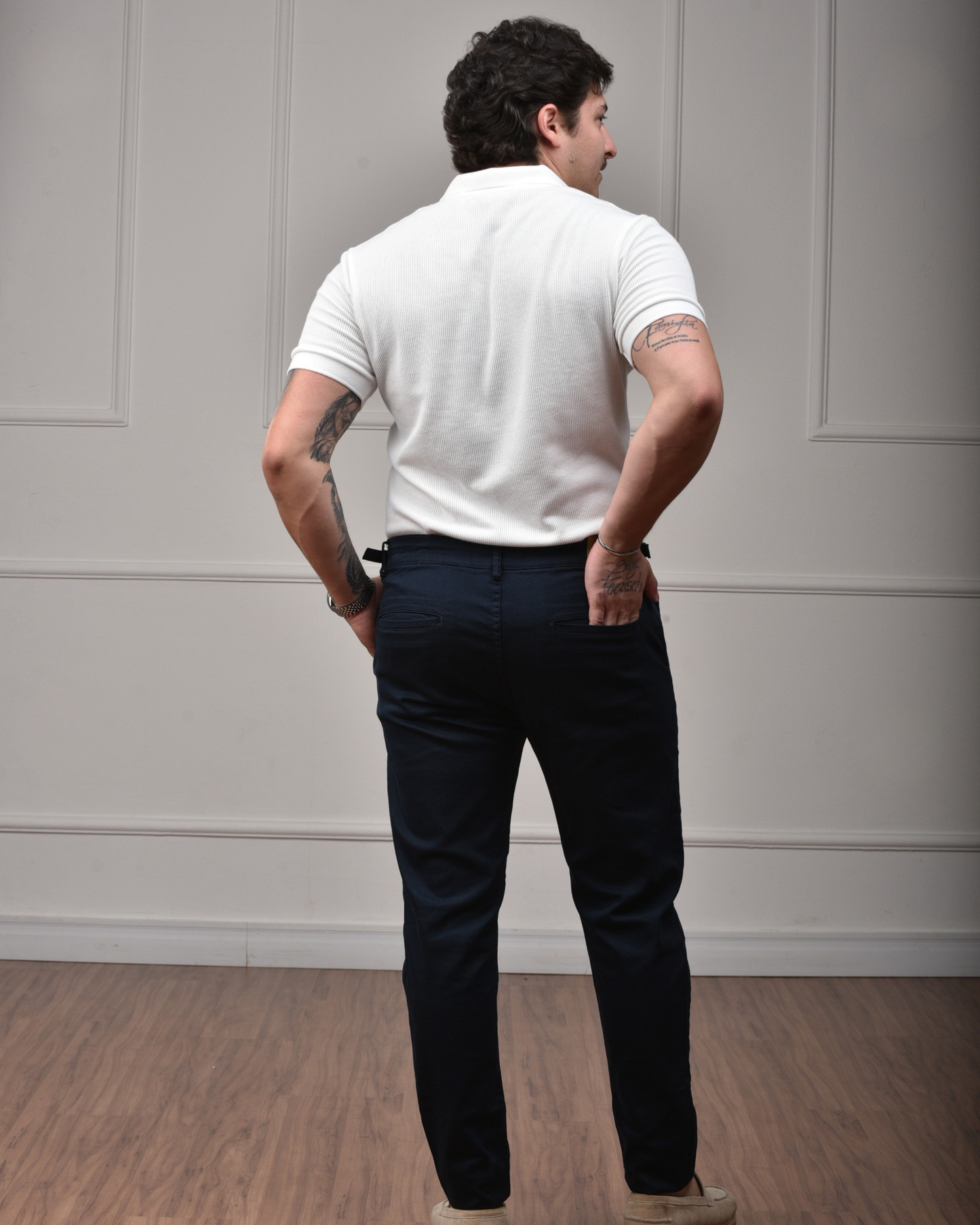 Camisa Polo Italiana em Tricot - Off White
