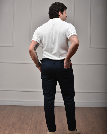 Camisa Polo Italiana em Tricot - Off White