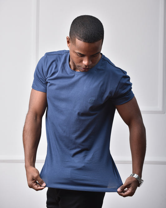 Camiseta Algodão Egípcio - Azul Marinho