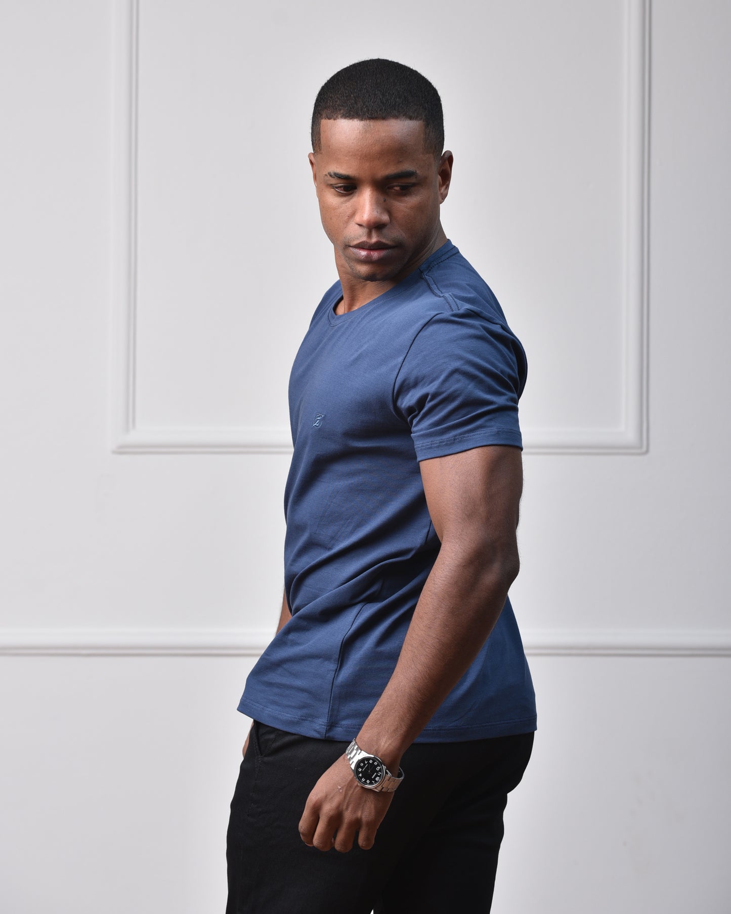 Camiseta Algodão Egípcio - Azul Marinho