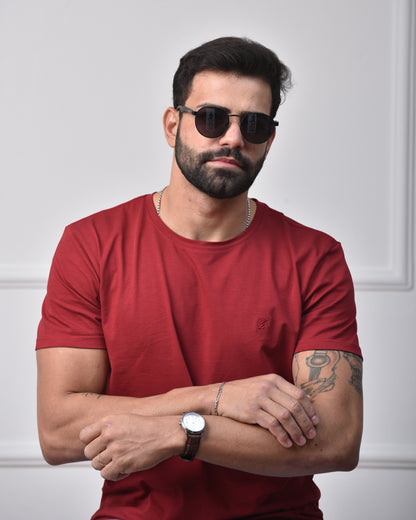 Camiseta Algodão Egípcio - Bordô