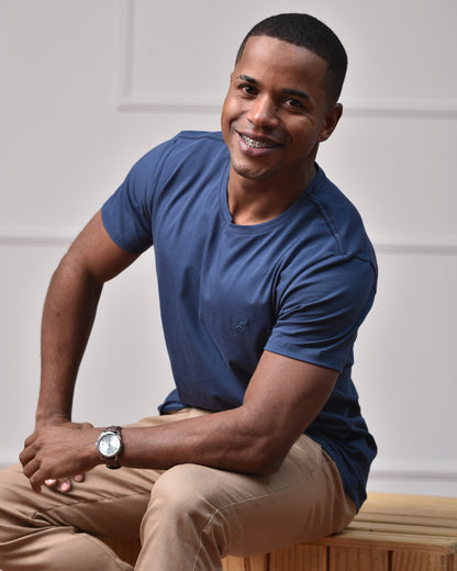 Camiseta Algodão Egípcio - Azul Marinho