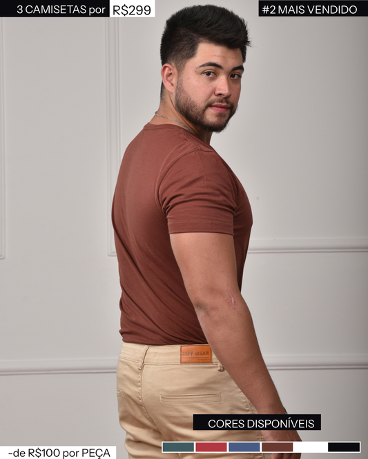 Kit 3x Camisetas de Algodão Egípcio | 3 CORES